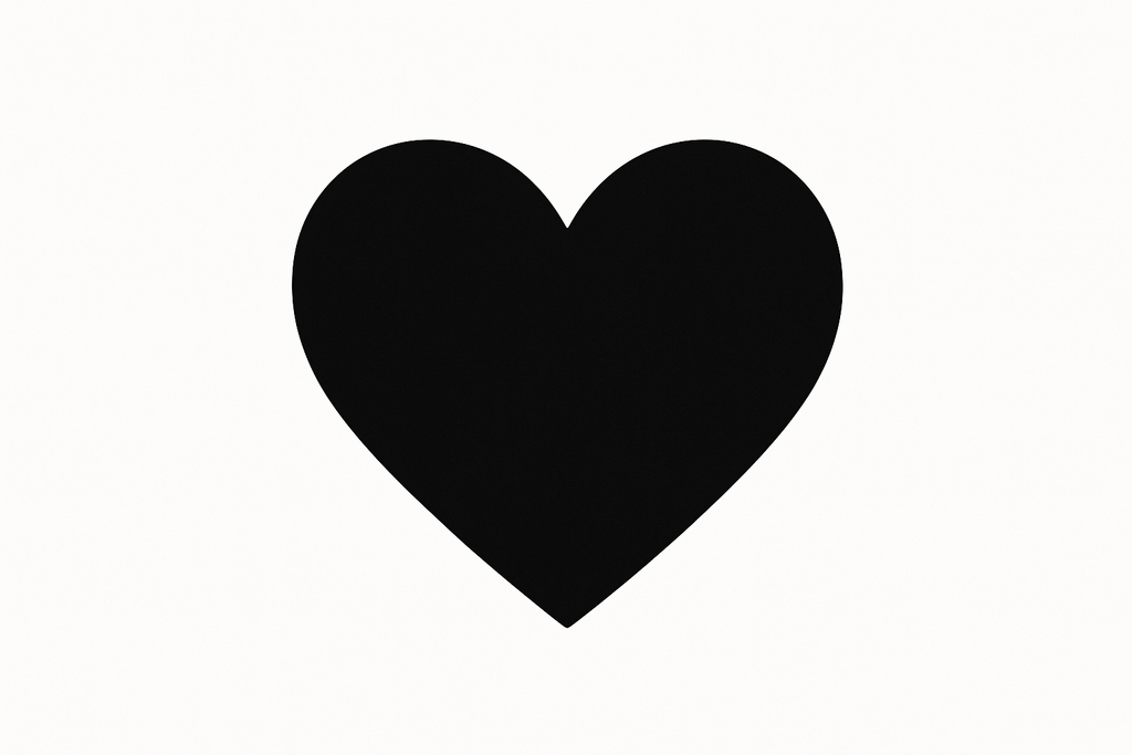 small icon heart in black and white