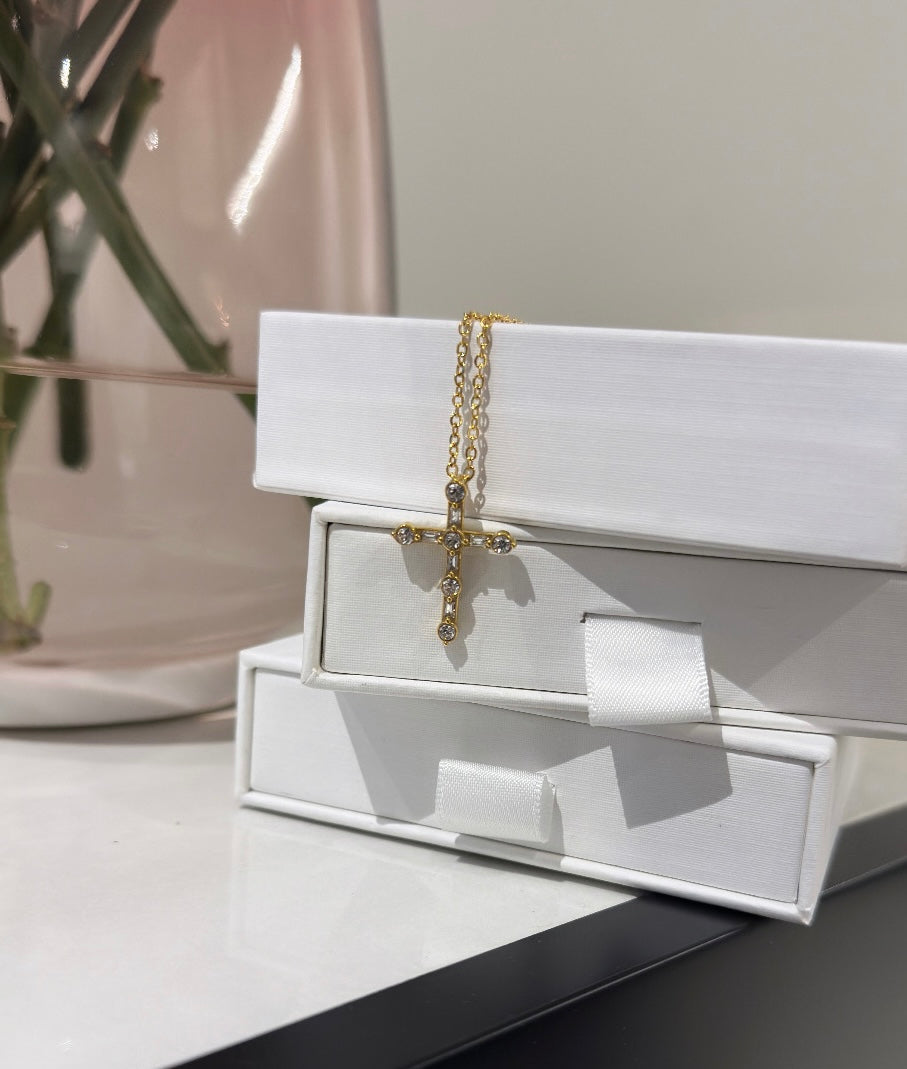 Gold cross necklace