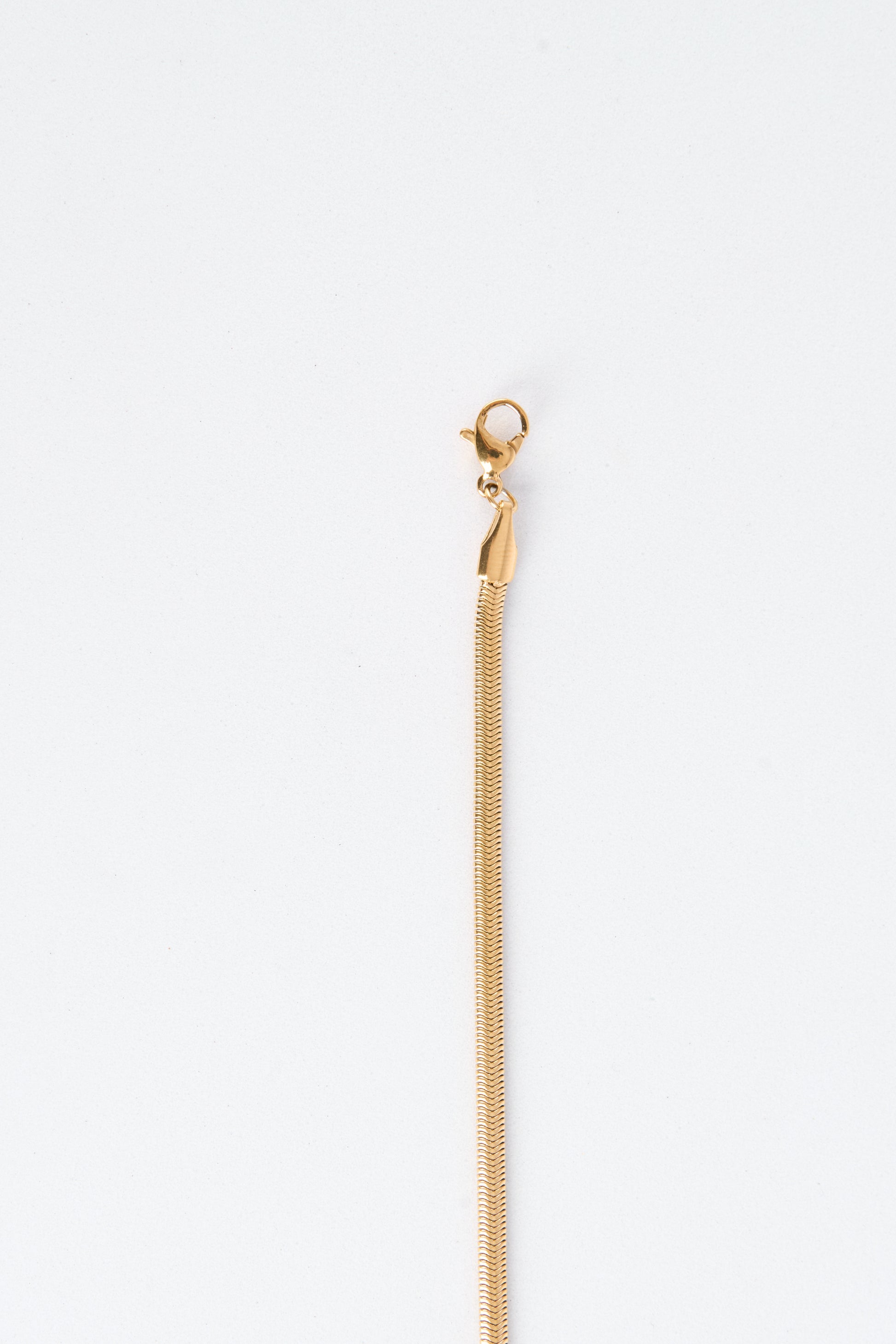 Gold necklace on a white background